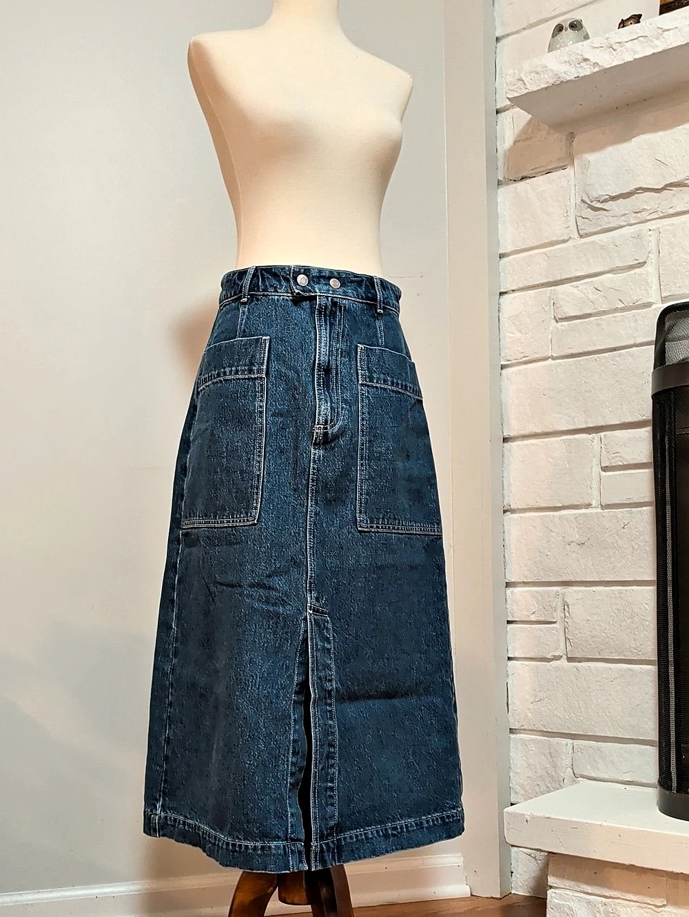 Gap Denim Cotton Midi Skirt